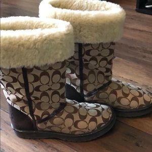 Coach winter fur boots